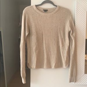 Theory cotton and cashmere ribbed sweater